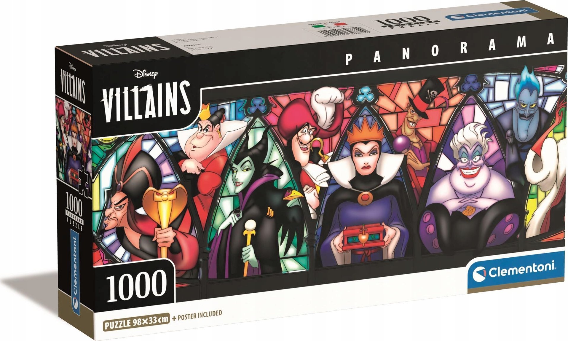 Clementoni CLE puzzle 1000 Panorama Compact Villains 39872