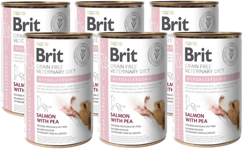 BRIT GF Veterinary Diets Dog Hypoallergenic 6x400g - karma mokra dla psa