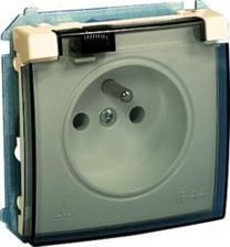 Kontakt-Simon Gniazdo hermetyczne pojedyńcze BASIC MODUŁ z/u 16A IP44 beżowe - BMGZ1B.01/12A