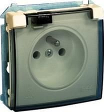 Kontakt-Simon Gniazdo hermetyczne pojedyńcze BASIC MODUŁ z/u 16A IP44 beżowe - BMGZ1B.01/12A