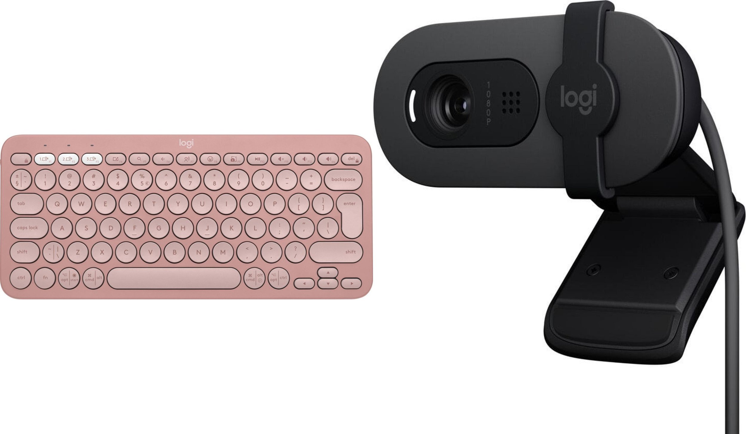 Klawiatura Logitech Pebble Keys 2 K380s (920-011853) + Brio 100 (960-001585)