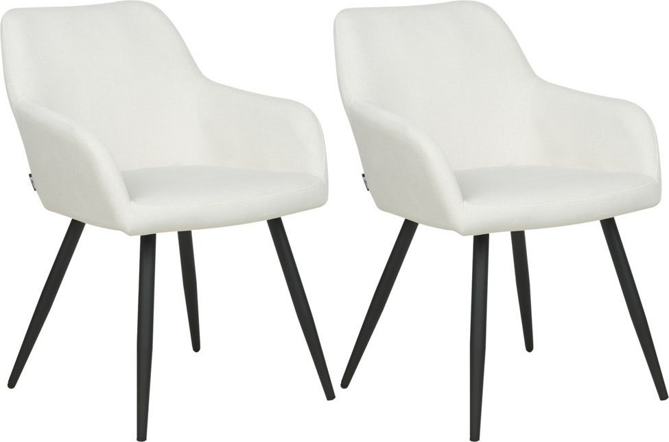 Beliani Zestaw 2 krzeseł do jadalni złamana biel CASMALIA