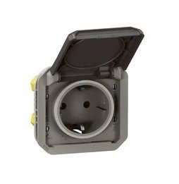 Legrand NOWE PLEXO 55 Gniazdo Schuko 2P+Z zaciski automatyczne mechanizm 16A - 250V AC antracyt 069871L