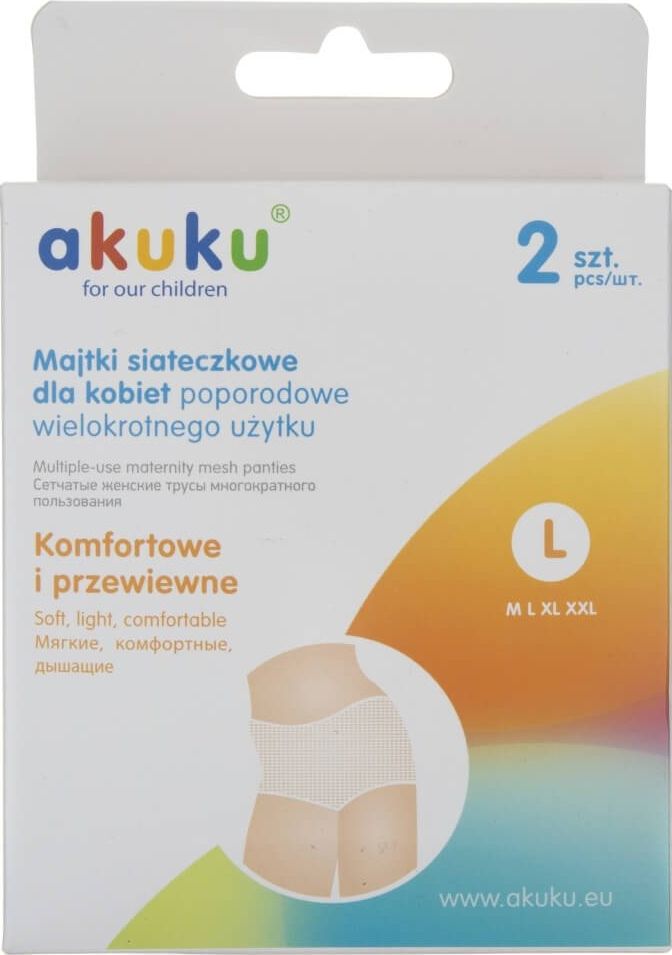 Majtki poporodowe Akuku Akuku Majtki siateczkowe dla kobiet poporodowe L - 2 sztuki
