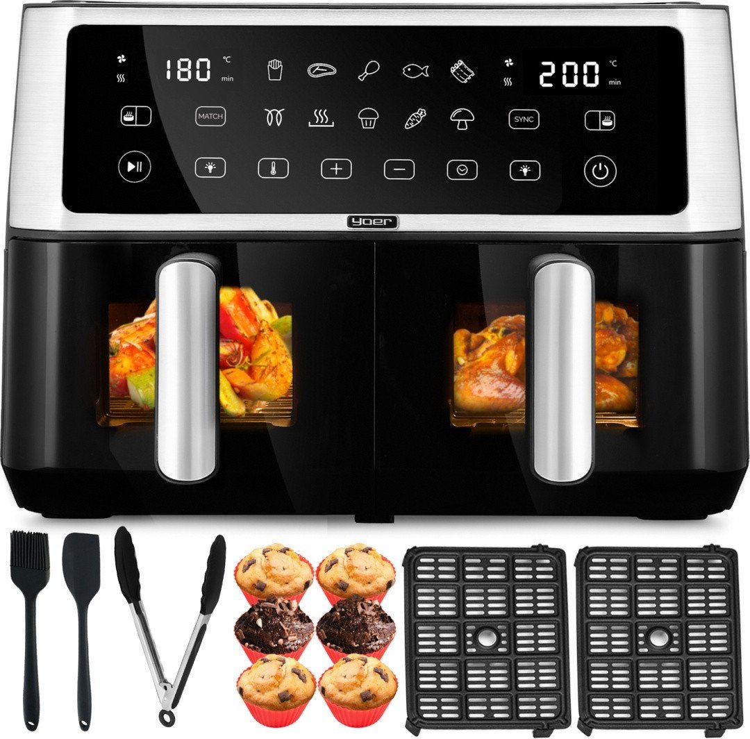 Air Fryer Frytkownica beztłuszczowa 10L Yoer DualCrisp AF02BK