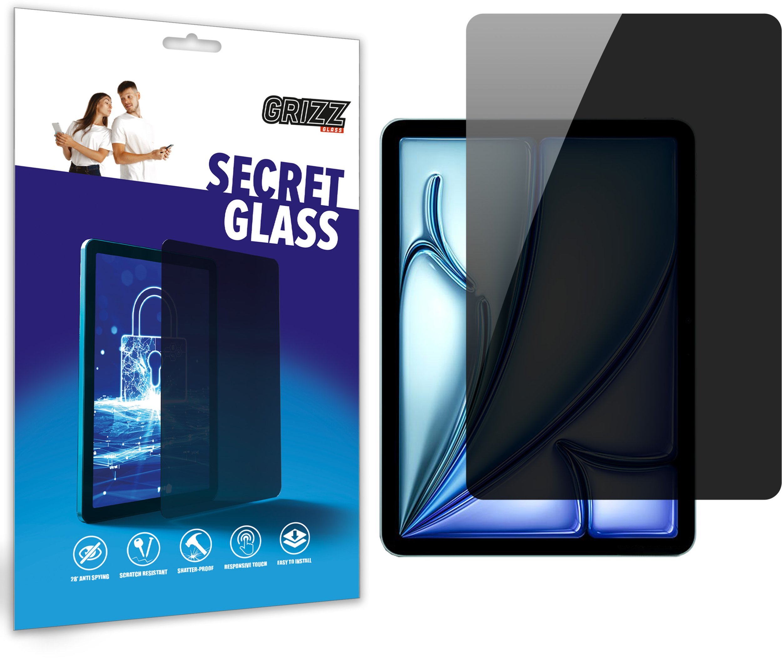 Matowe szkło prywatyzujące GrizzGlass SecretGlass do Apple iPad 11" 2025