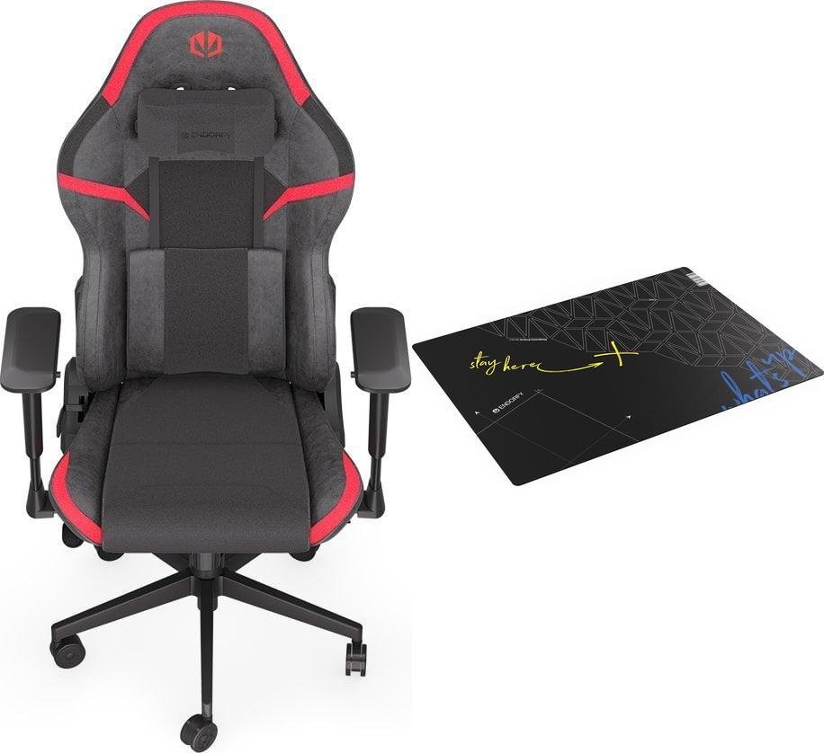 Fotel Endorfy Scrim RD (EY8A002) czerwony + Endorfy Floor Pad FP120R (EY8G001)