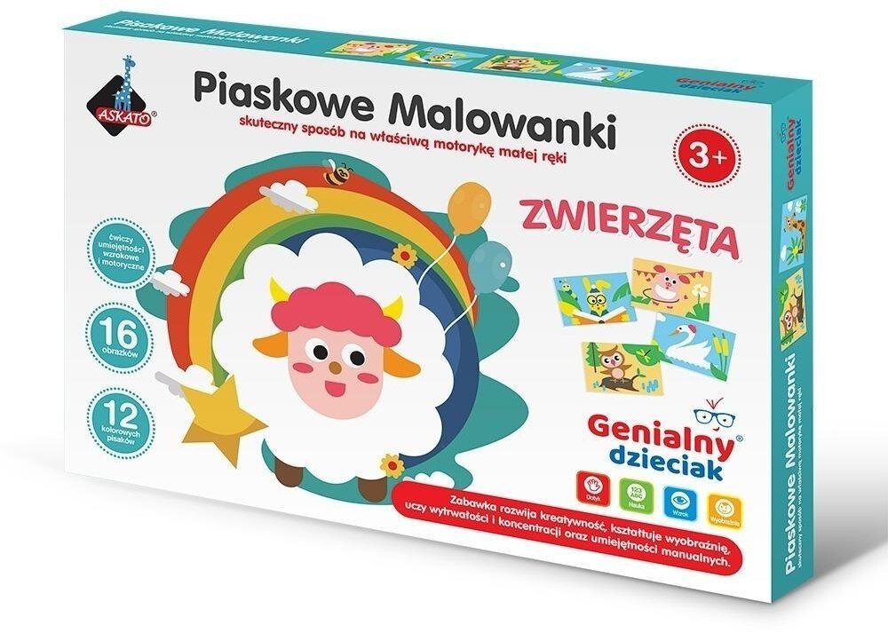 Genialny dzieciak. Piaskowa wyklejanka zwierzątka