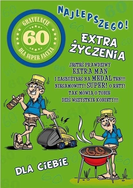 Stamp Karnet Party naklejany B6+koperta Urodziny 60 wz04