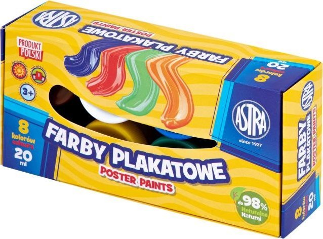Astra Farby plakatowe Astra 8 kol x 20 ml STANDARD BOX