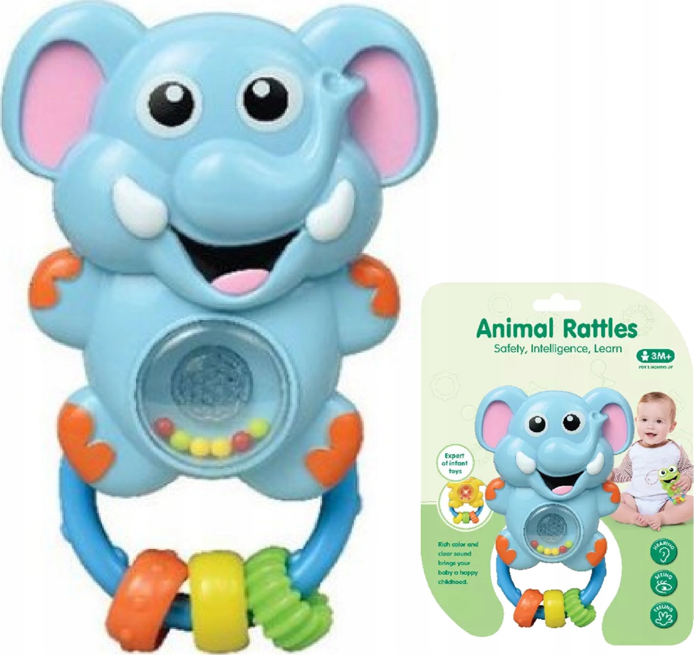 Grzechotka sensoryczna słonik melodyjki światła 61