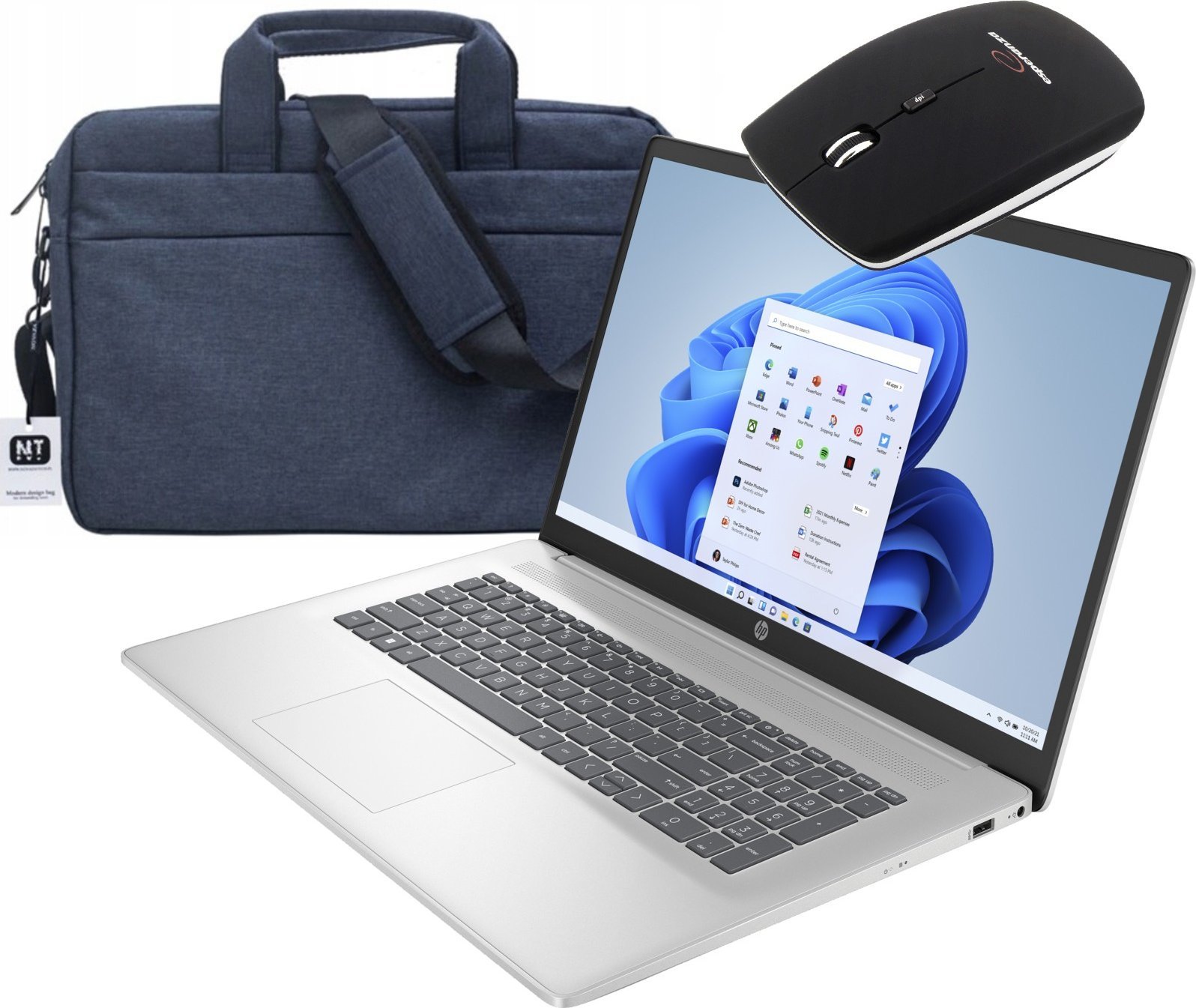 Laptop HP Zestaw Laptop 17-cn4033cl / 9S1M6UA / Core 5 120U / 16GB / SSD 1TB / Intel Graphics / FullHD / Win 11 Pro / Srebrny