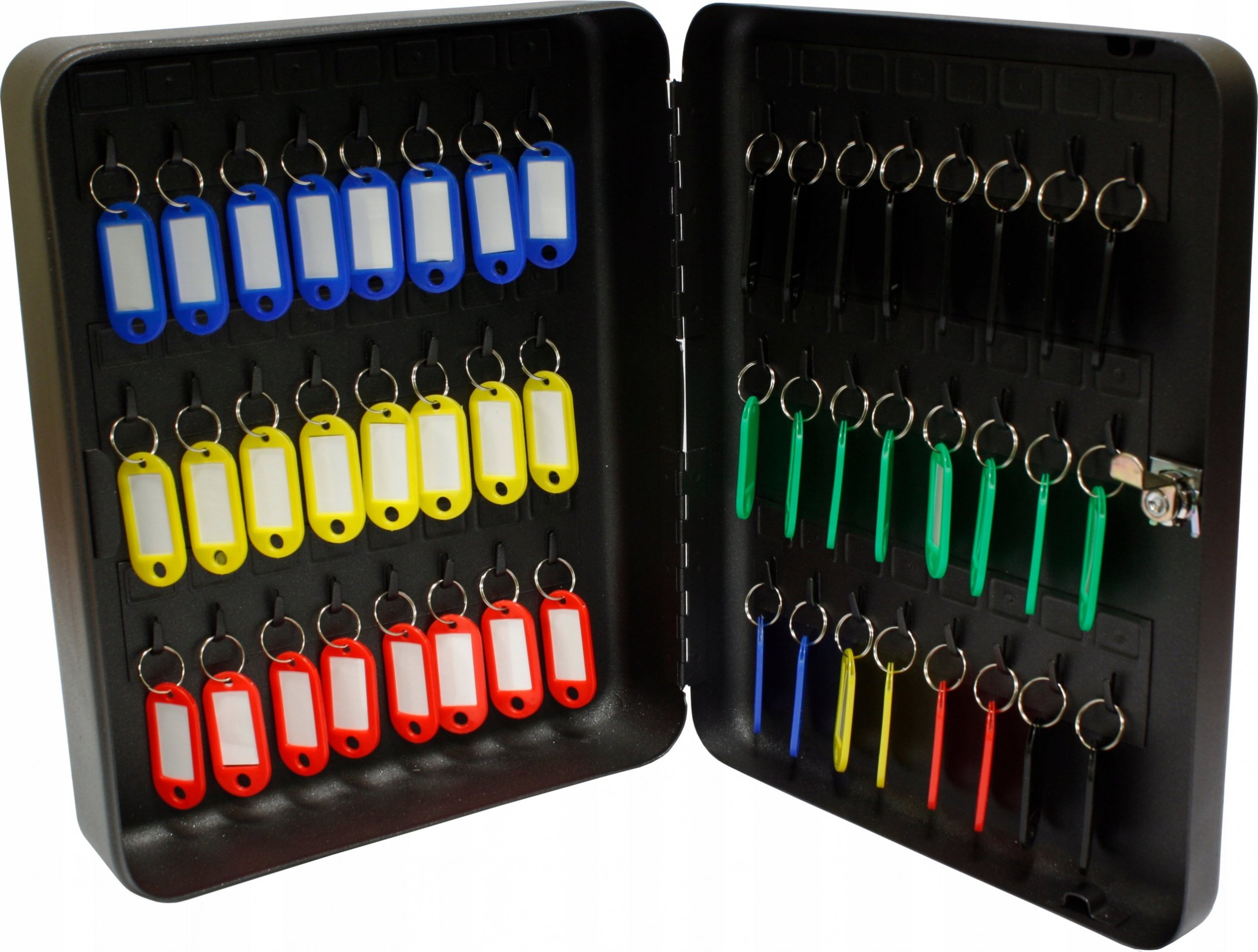 Metalplus Szafka wisząca na 48 kluczy czarna z zawieszkami