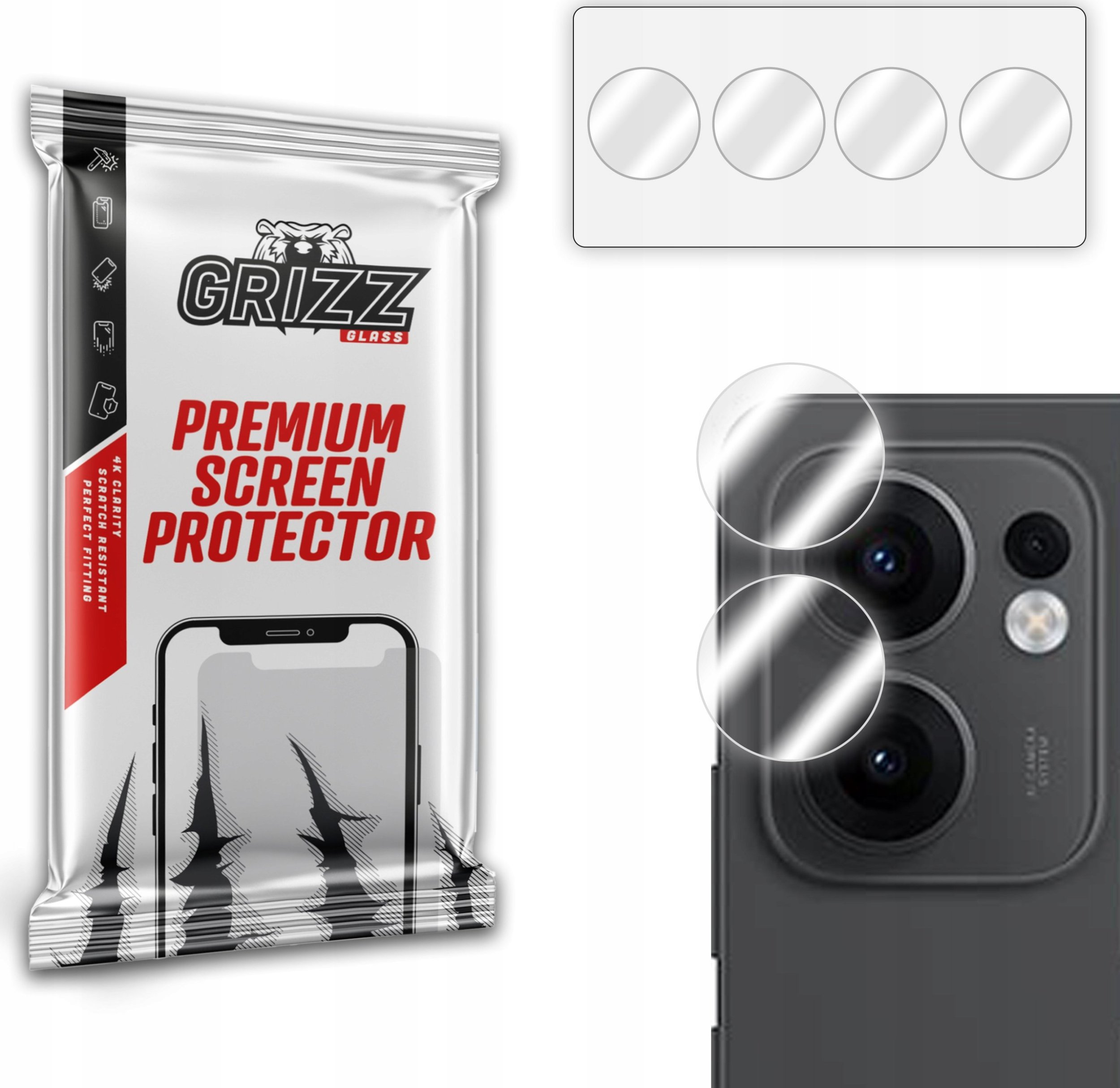 Szkło na aparat GrizzGlass HybridGlass Camera do Oppo Reno13 F 4G