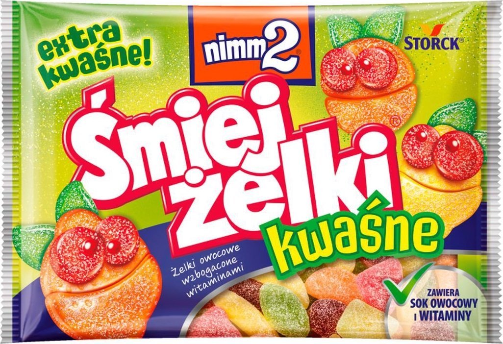 Nimm2 nimm2 Śmiejżelki kwaśne Żelki owocowe wzbogacone witaminami 100 g