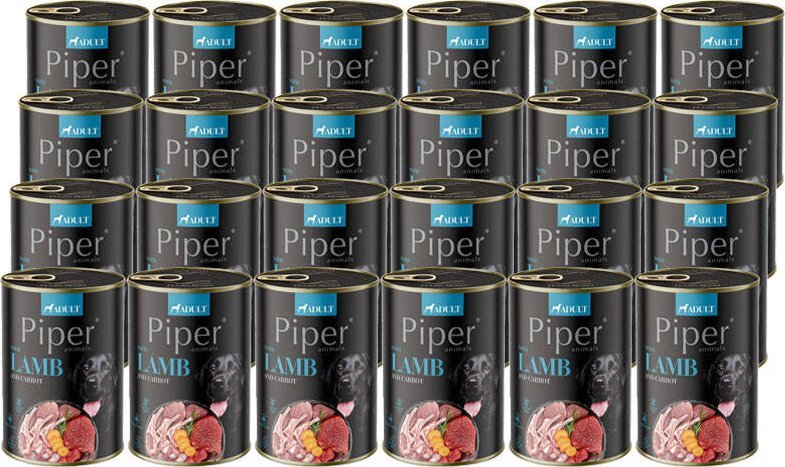 Mokra Karma dla psa Piper Animals z jagnięciną i marchewką zestaw 24 x 400 g