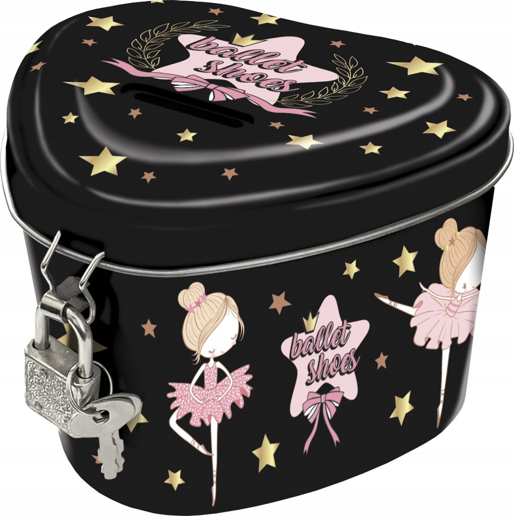 Derform Skarbonka z kłódką Serce Baletnica 12