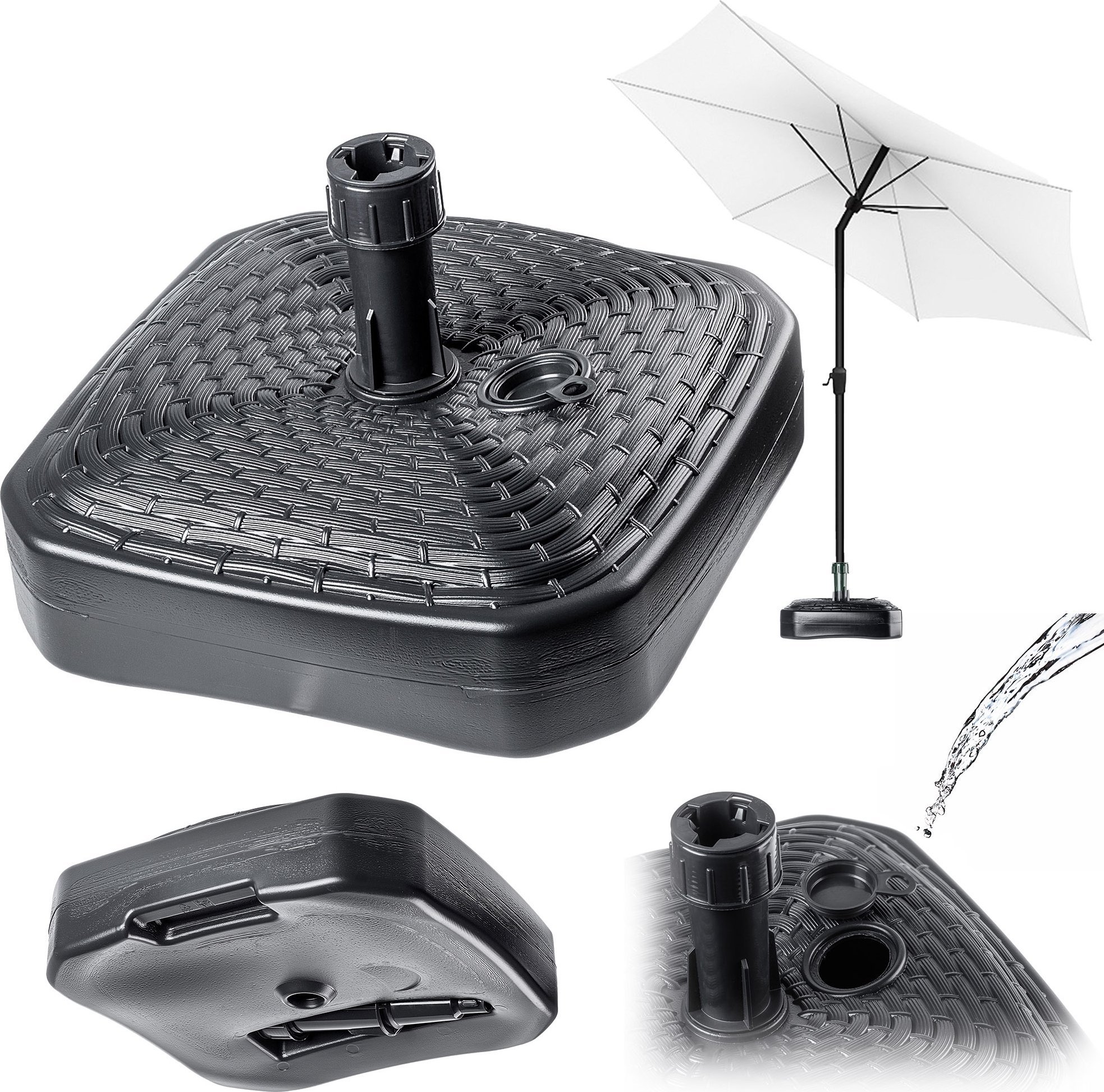 Kadax KADAX Podstawa Parasola Stojak Pod Parasol Ogrodowy Kwadratowy 39cm Obciążnik