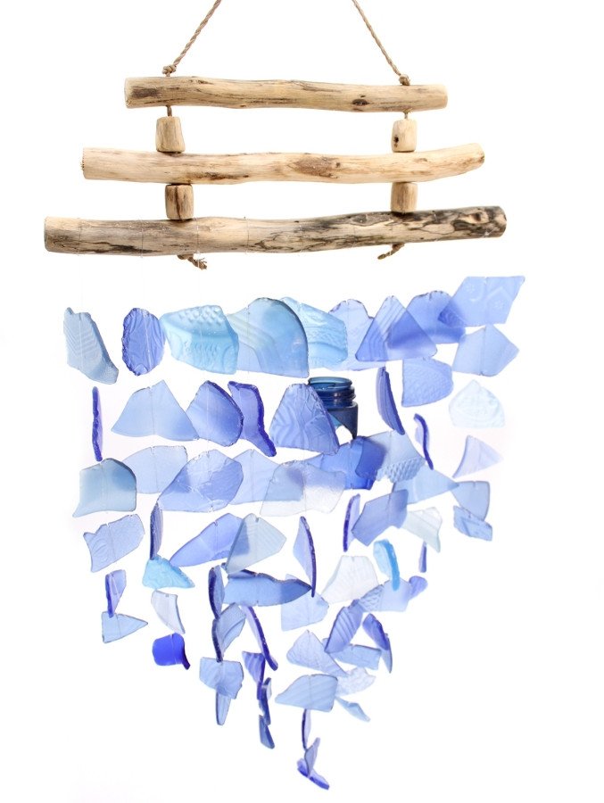 Szklany Dzwonek Wietrzny - Blue