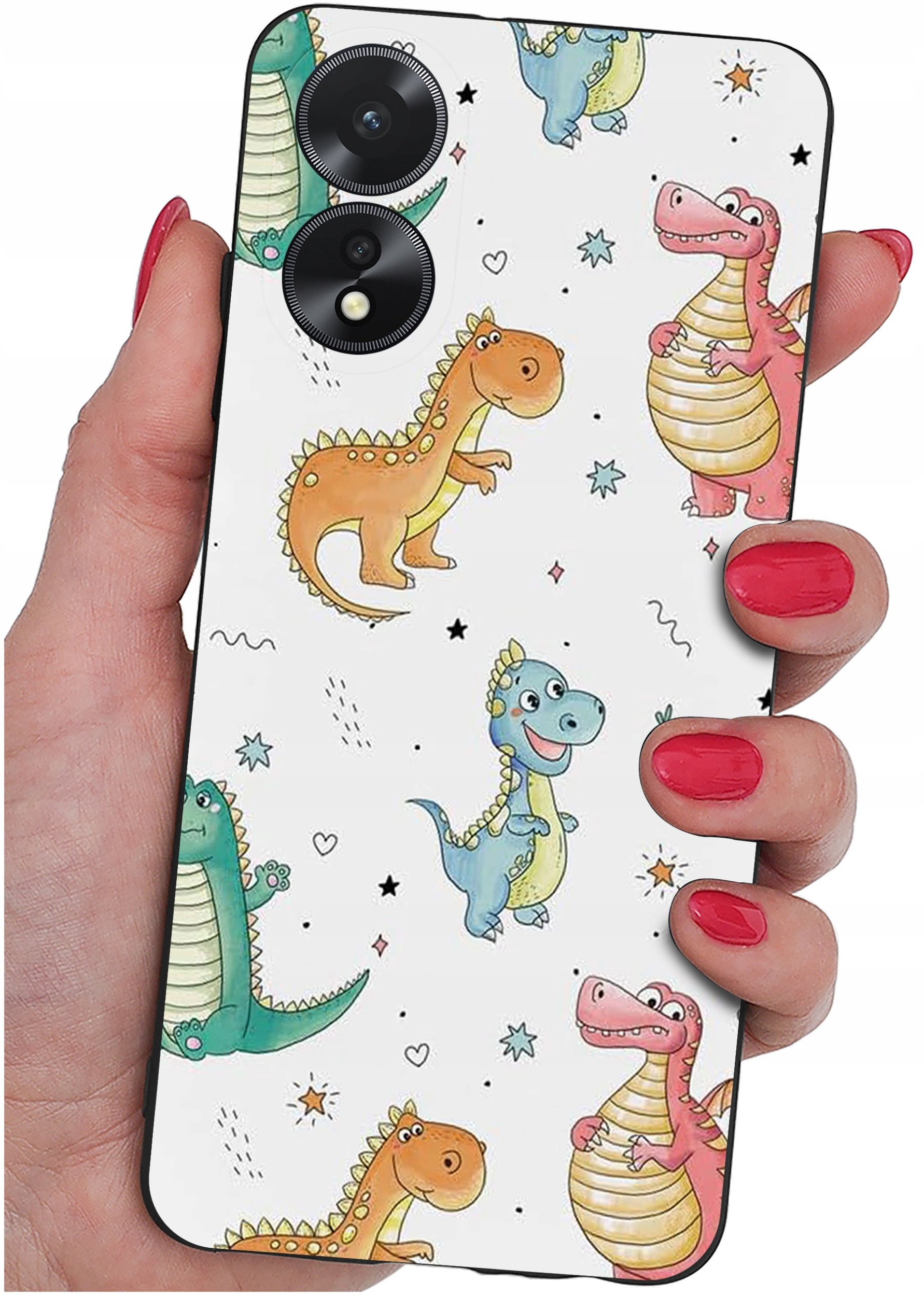 ETUI do Oppo A38 4G WZORY |SILIKONOWE MATT CASE + SZKŁO 9H