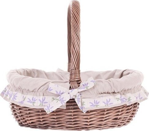 WickerPL Wiklinowy Kosz na Prezenty Obszyty tkaniną 43x36 H17/35 cm