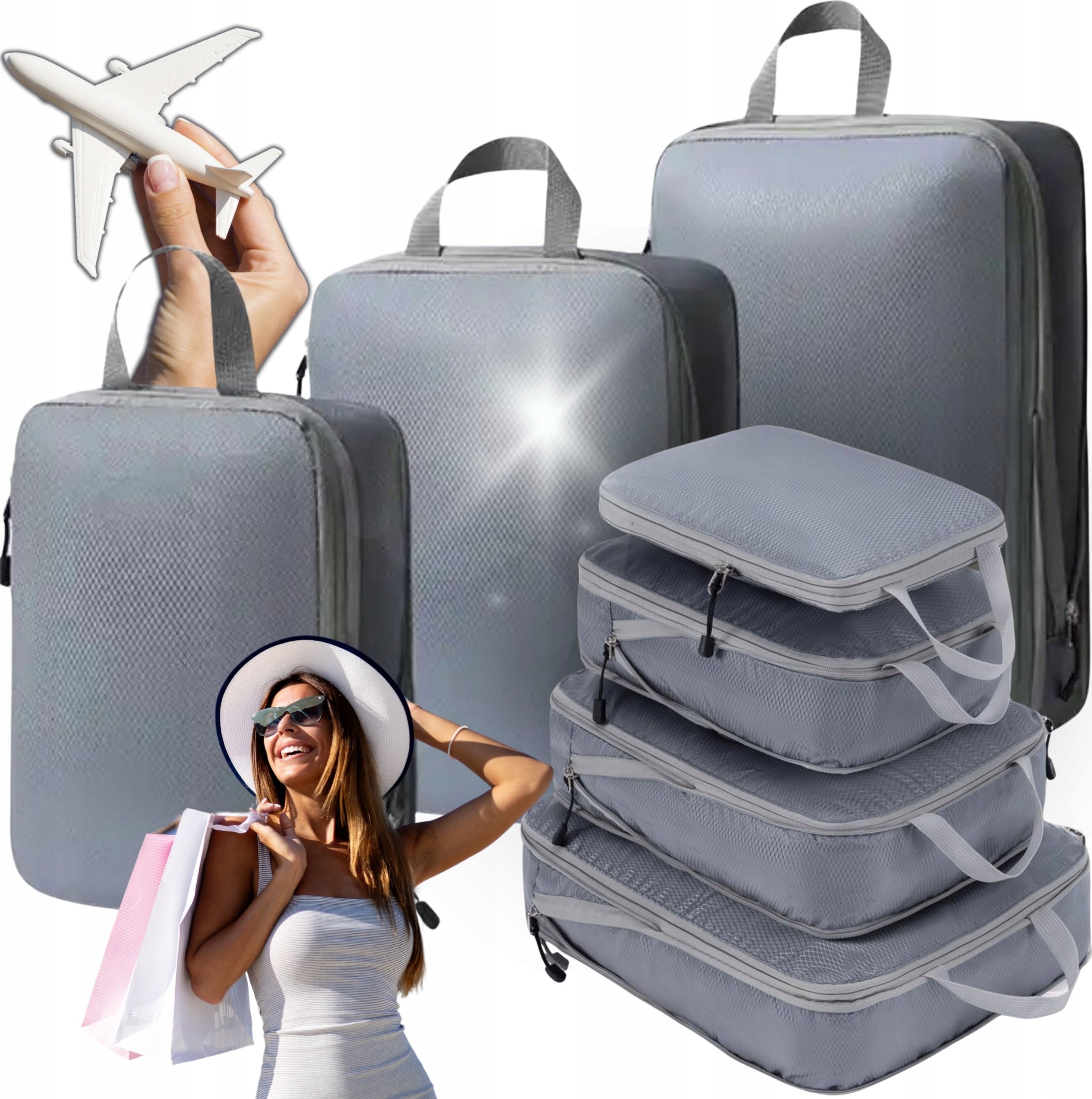 Iteams4Now Organizer kompresyjny do pakowania walizki podróżnej torby zestaw 3 szt