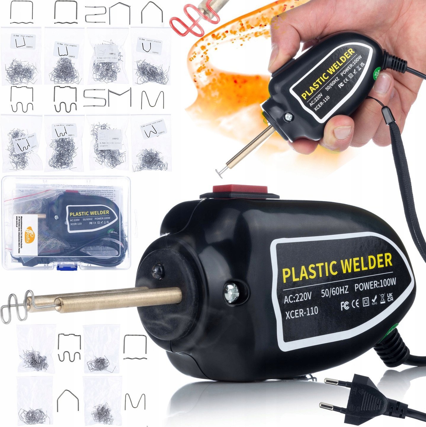 Rosfix ZESTAW ZGRZEWARKA SPAWARKA ZSZYWACZ DO PLASTIKU 100W ORGAZNIER 1200 ZSZYWEK