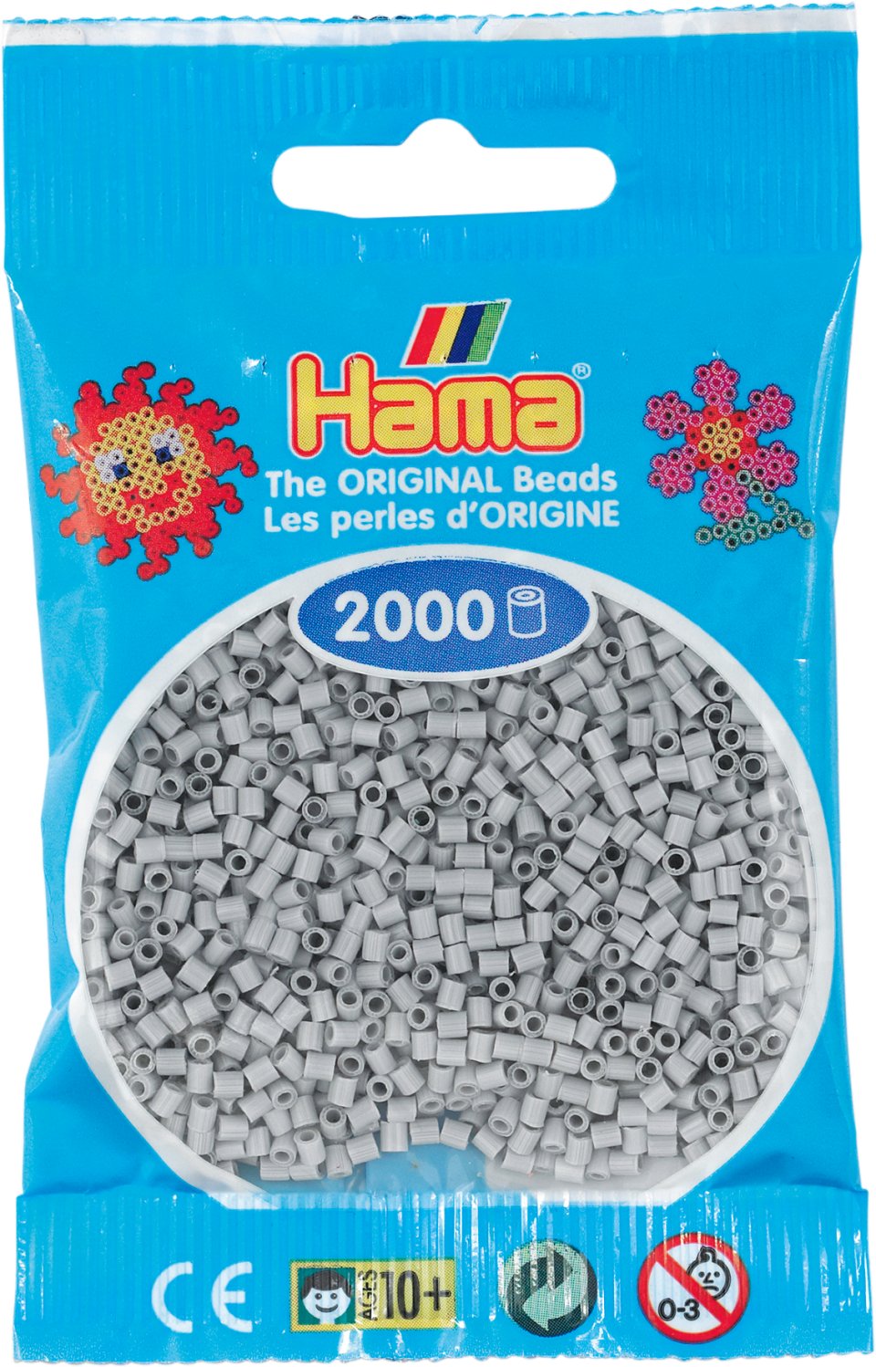 Hama mini beads 2000 pcs. light gray