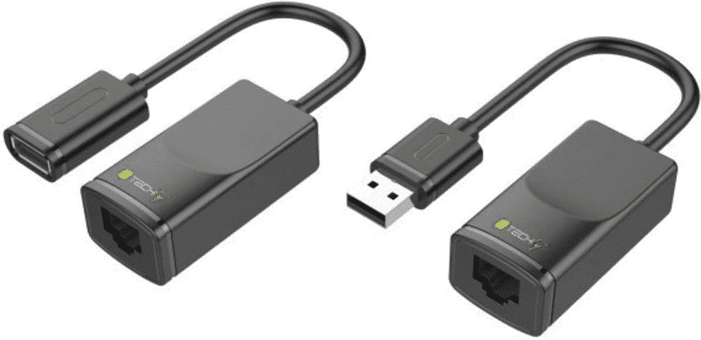 Adapter USB Techly IUSB-EXTENDTY2 USB - RJ45 Czarny (IUSB-EXTENDTY2)