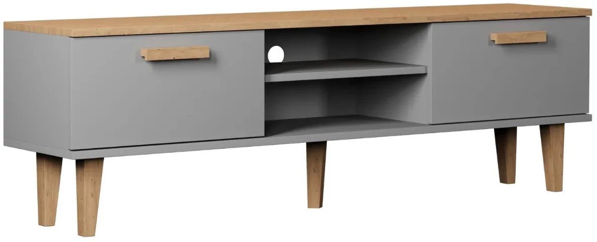 Szafka RTV DENVER 160 szara/hikora KOCOT MEBLE