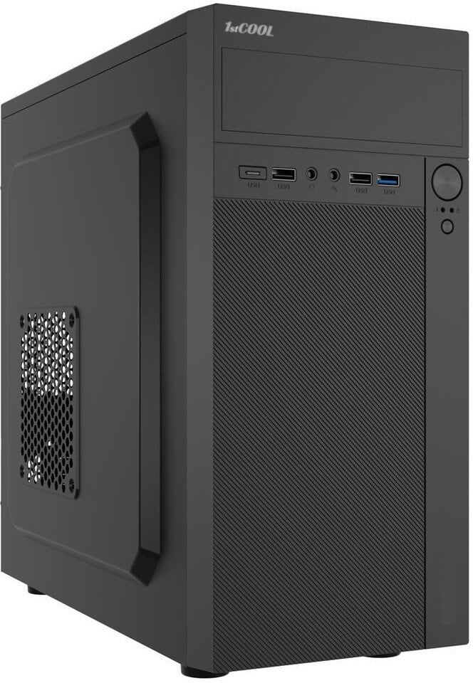 1stCOOL skříň STEP Premium, micro tower, AU, USB 3.0, USB-C, 1x 120mm + 1x 80mm Fan, černá