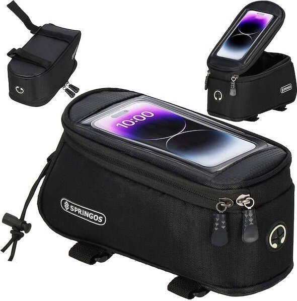 Springos Sakwa rowerowa z uchwytem na telefon torba na kierownicę roweru etui wodoodporne UNIWERSALNY