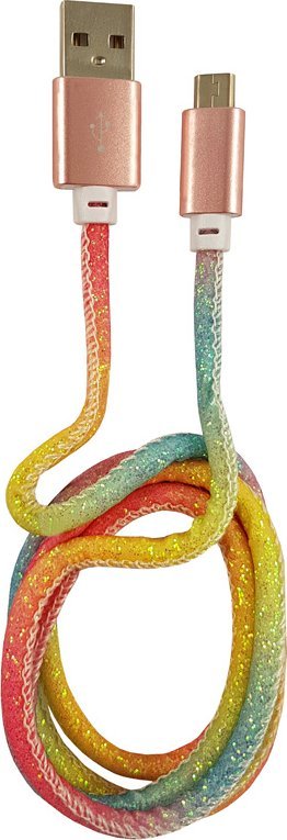 Kabel USB LC-Power USB-A - microUSB 1 m Wielokolorowy (31332C)