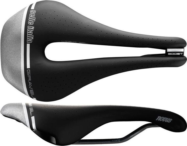 Selle Italia Siodło SELLE ITALIA NOVUS BOOST GRAVEL TECH SUPERFLOW S (id match - S3) TI 316 Tube 7, fibra-tek, 255g czarno-szary (NEW)