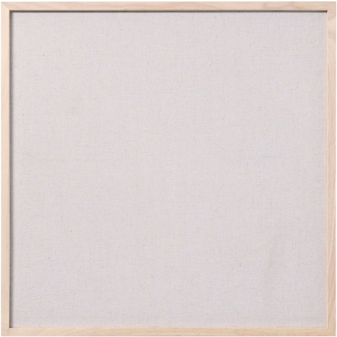 Notice board 60x60 cm linen with light wooden frame