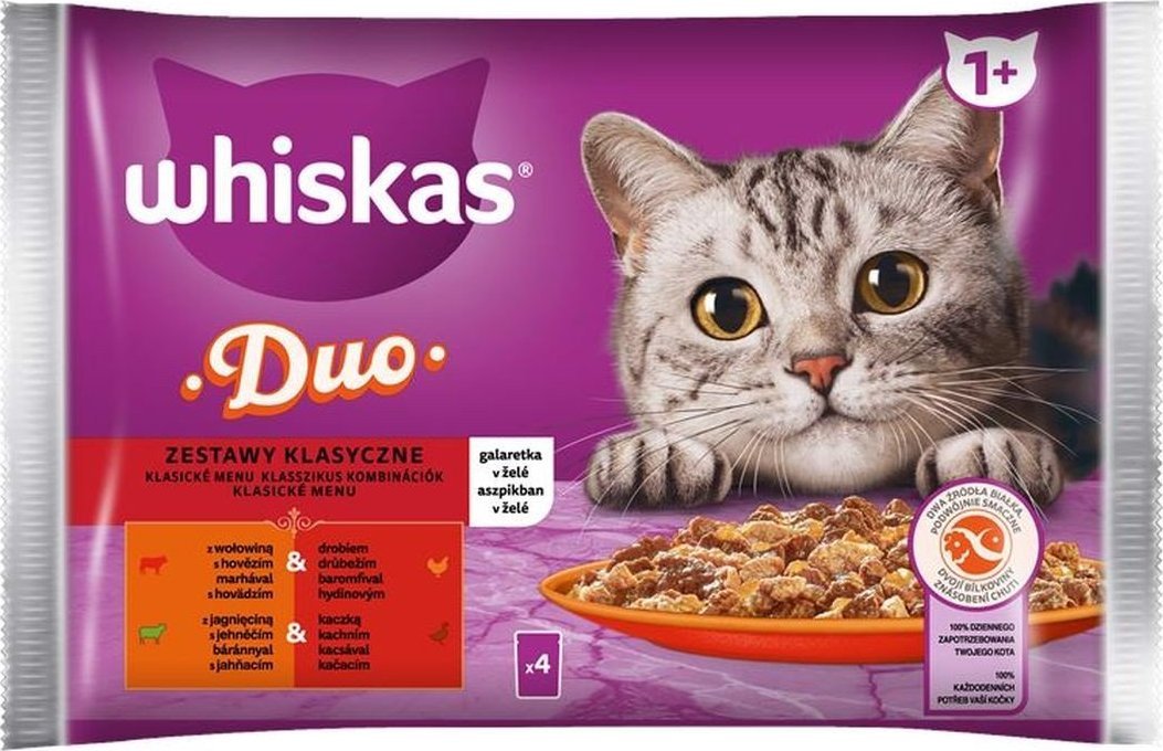 Whiskas Whiskas Karma dla kota w saszetach Duo w galaretce 4 x 85 g