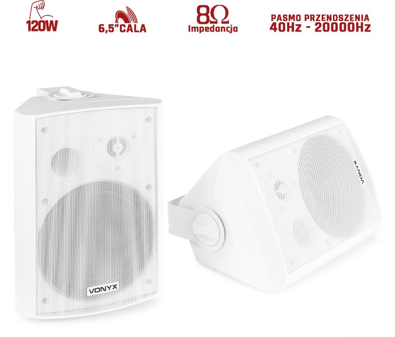 Głośniki Vonyx 6,5'' 2szt 2-drożne 120W one size