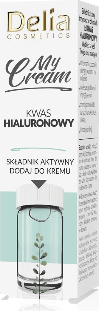 Delia My Cream SWkładnik aktywny Kwas hialuronowy 5ml