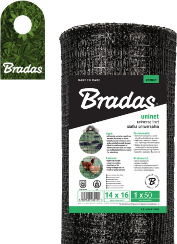 Bradas Siatka uniwersalna UNINET 40g/m2 oczko 14x16mm 50 x 1 m 2104
