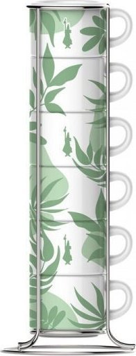 Bialetti Bialetti Primavera Zestaw 6 filiżanek do espresso na stojaku - Zielony