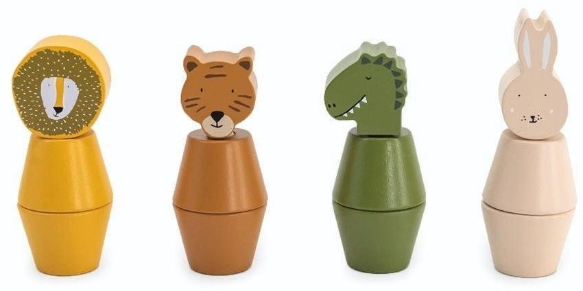 Drewniane zwierzątka skręcane figurki