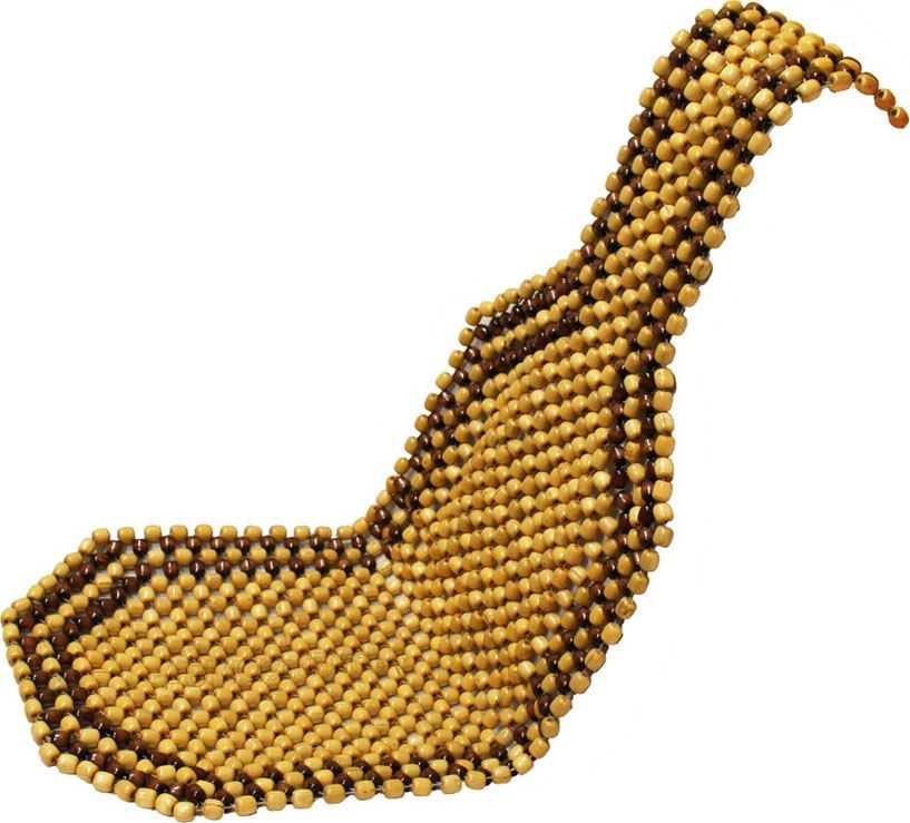 AMiO Mata na fotel koralikowa, długa, jasna