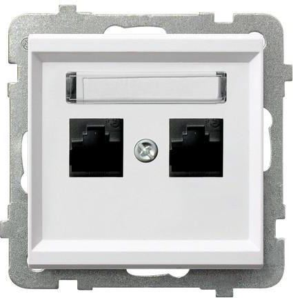 Ospel Gniazdo komputerowe Sonata podwójne 2xRJ45 5e białe (GPK-2R/K/m/00)