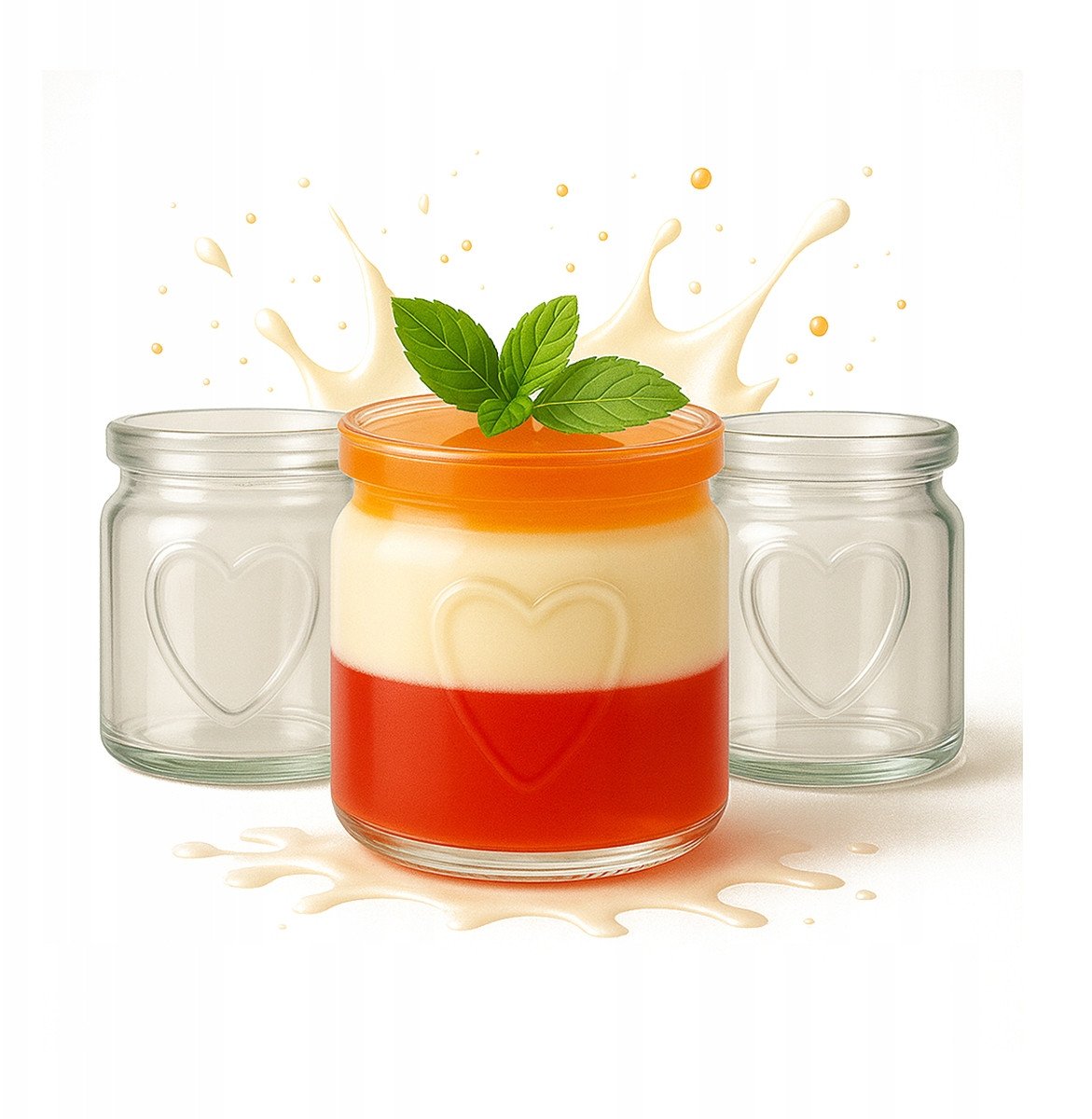 20x SŁOIKI NA DESERY 150ml POJEMNIK SZKLANY SERCE Na Deserki Do Deserów