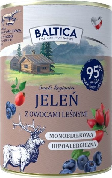 Baltica Mokra karma dla psa BALTICA Jeleń z owocami leśnymi 400g