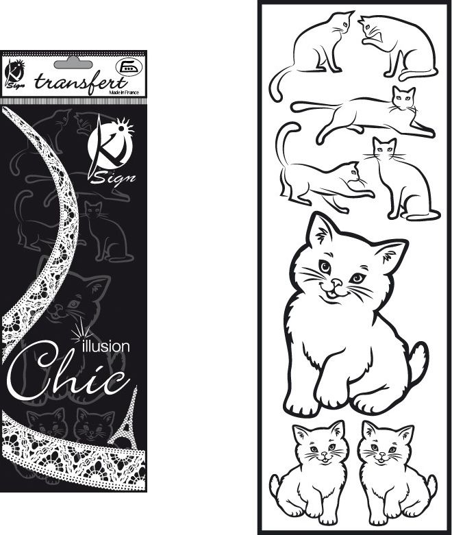 Ki-Sign Naprasow. welwetowa Czarna Kotki Kontury