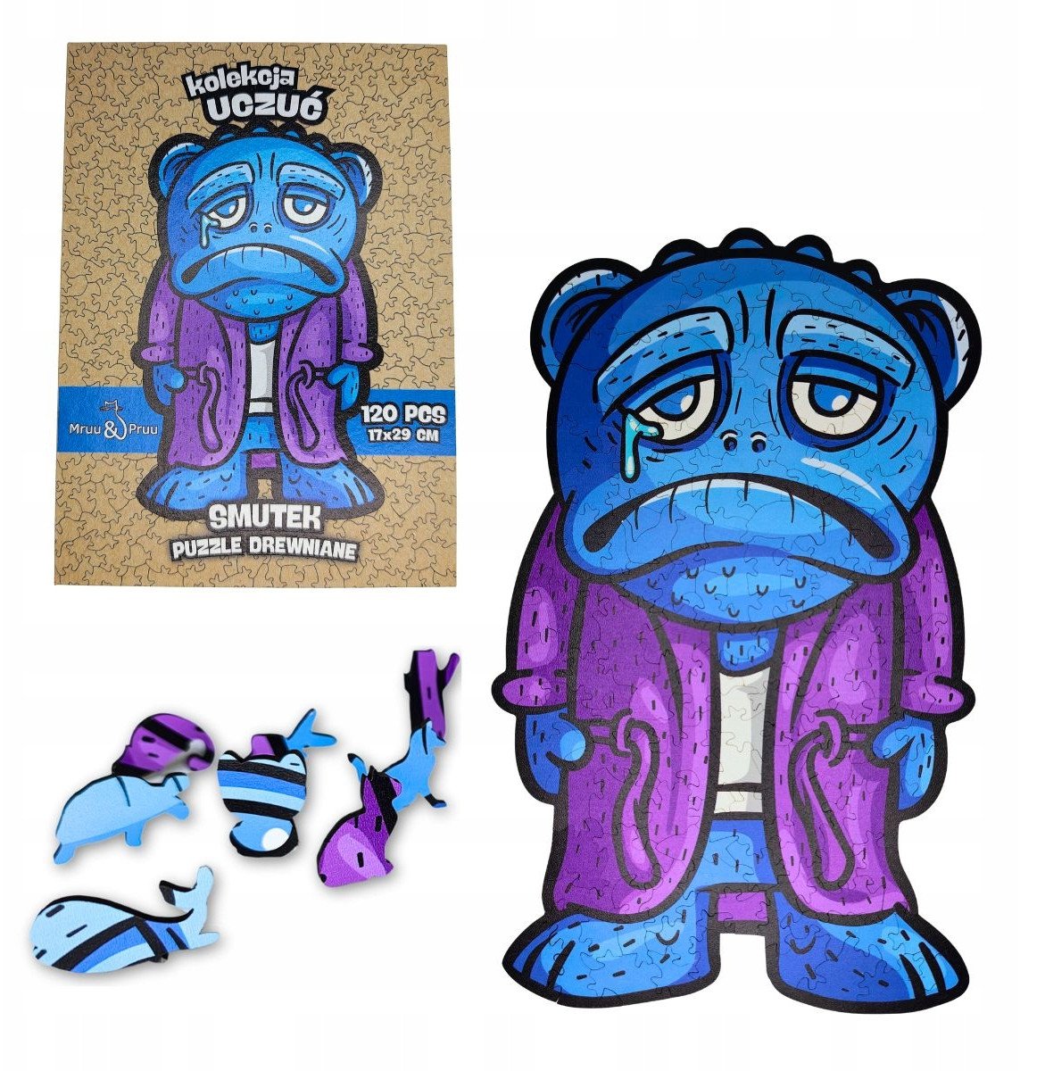 PUZZLE DREWNIANE DLA DOROSŁYCH 120 ELEMENTÓW SMUTEK PREZENT DLA DZIECI