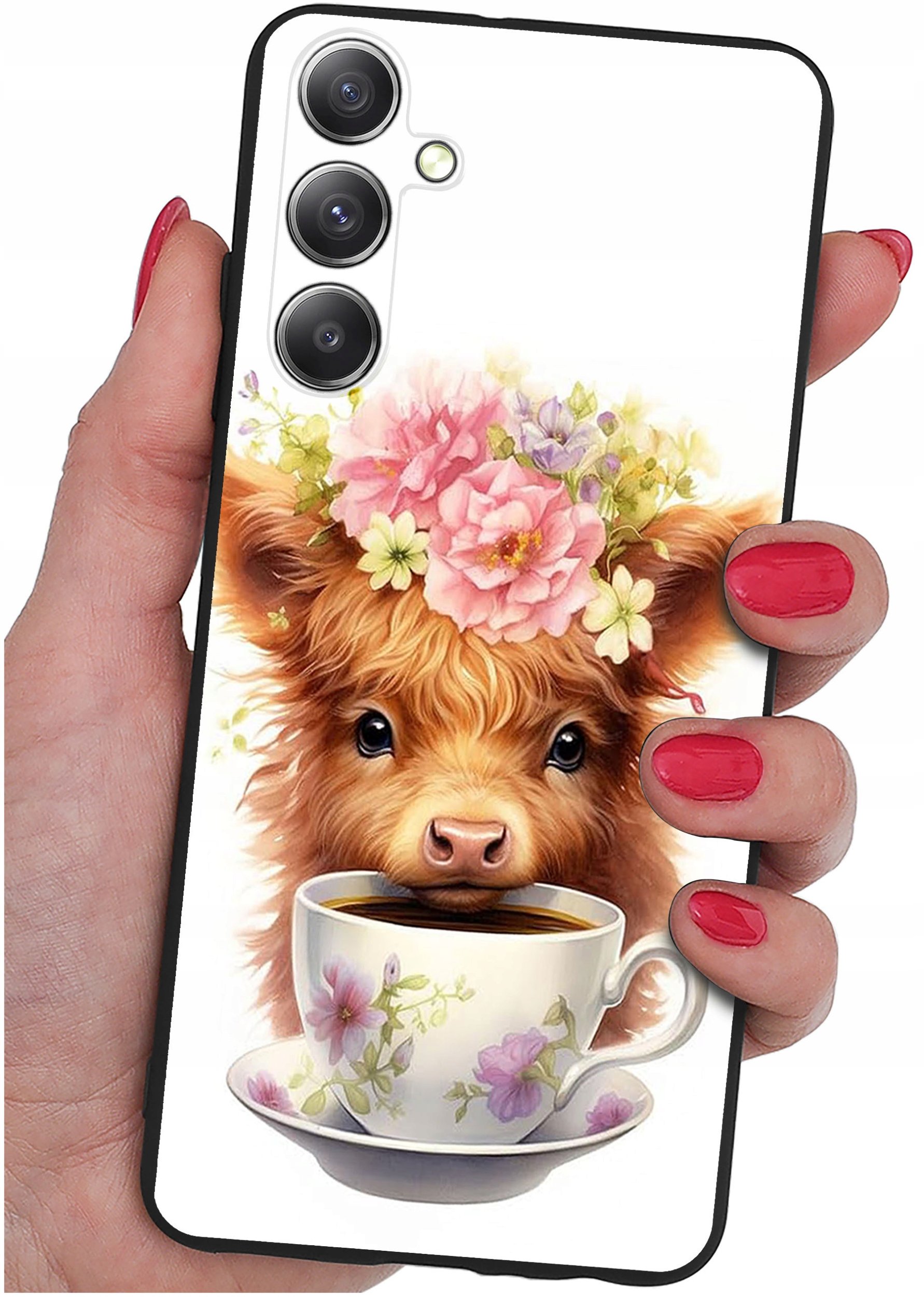 krainaGSM Etui do Samsung Galaxy S24 FE WZORY SILIKONOWE MATT CASE + SZKŁO 9H