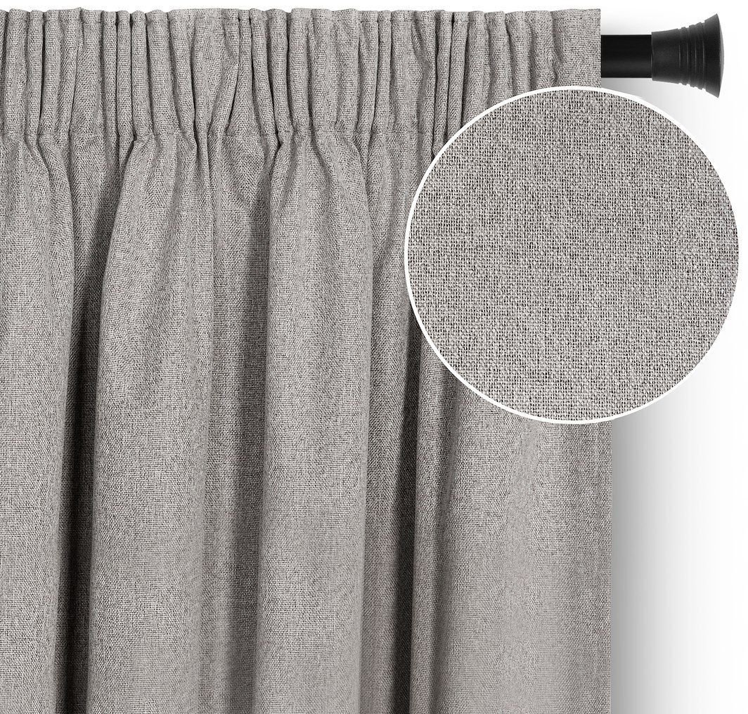 Zasłona blackout 100% CORITA beżowa 140x270 taśma wave RESTILO