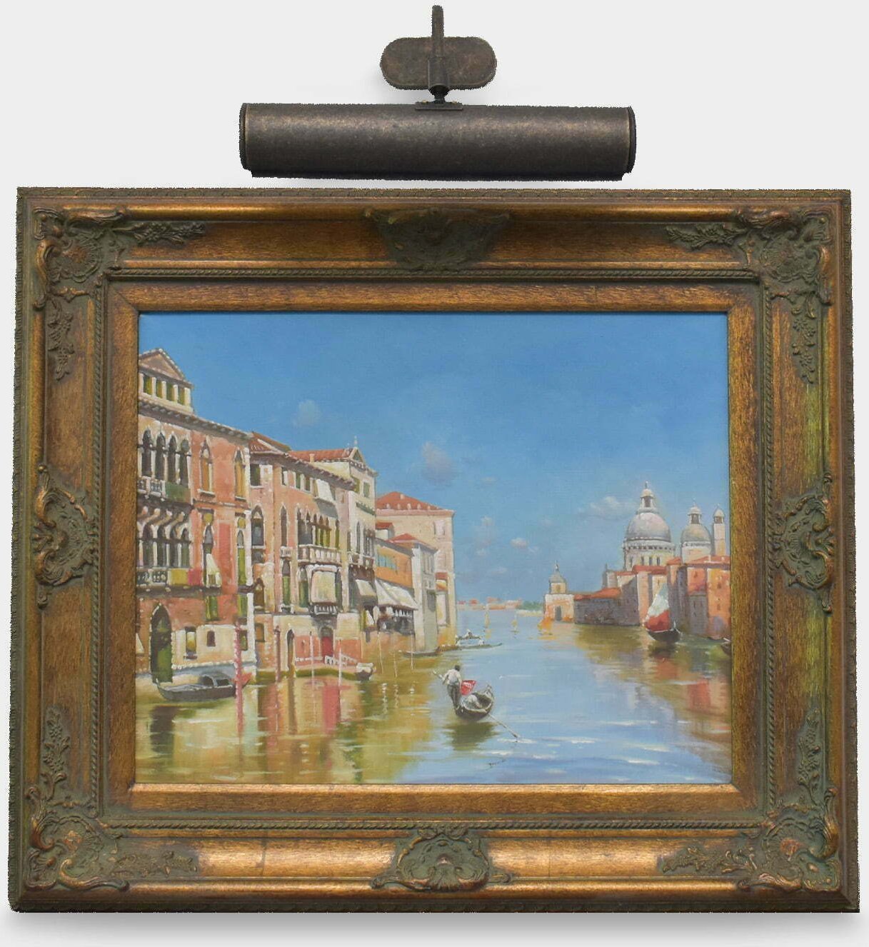 Lampa stołowa rzezbyzbrazu Lampa Galeriowa Mosiężna Vintage Duża